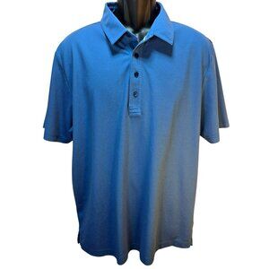 Travis Mathew Mens XL Blue Pima Cotton Blend Polo Shirt